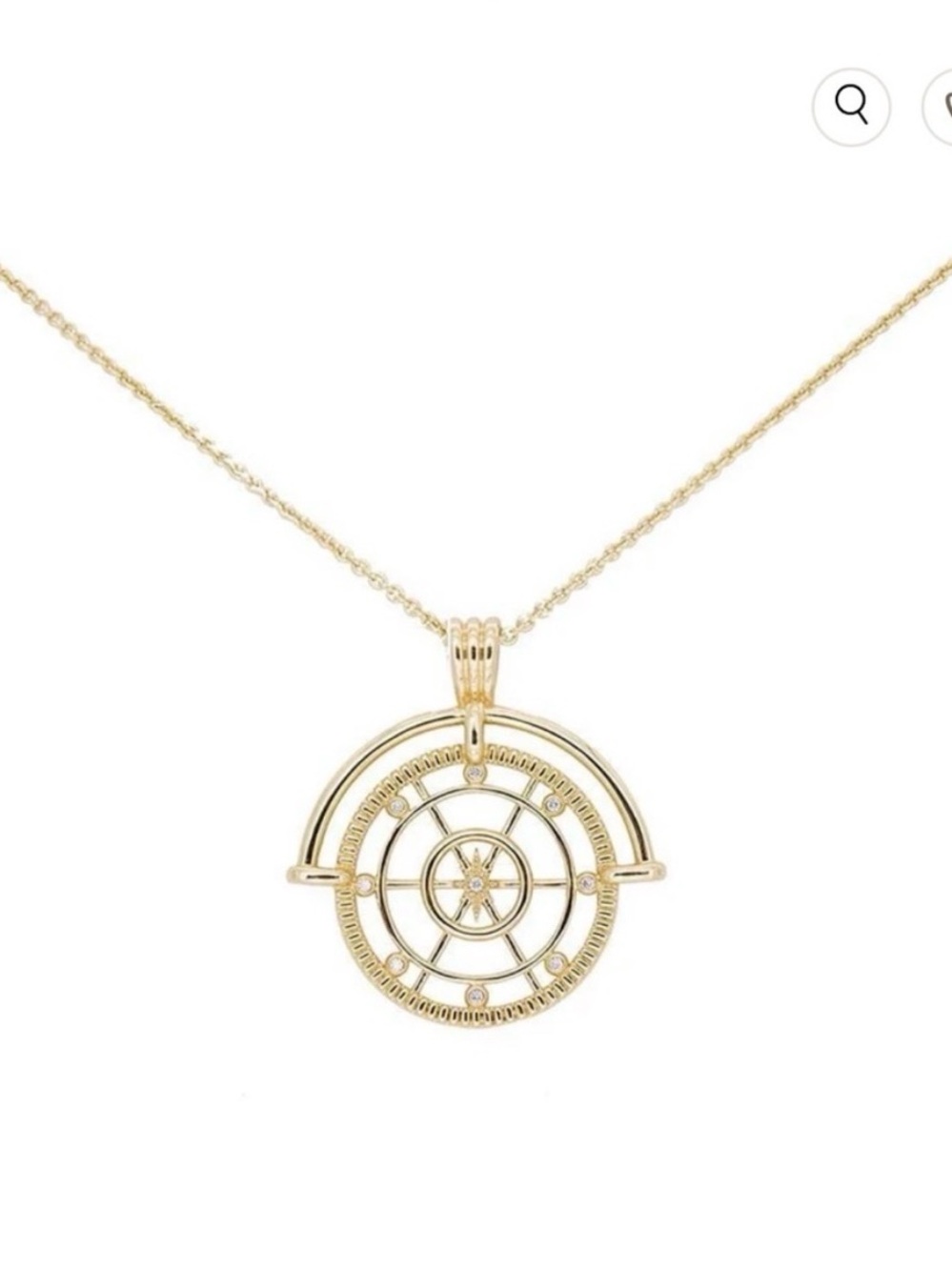 Uncommon James “La Paz” Gold Compass Wheel Pendant Necklace NWT